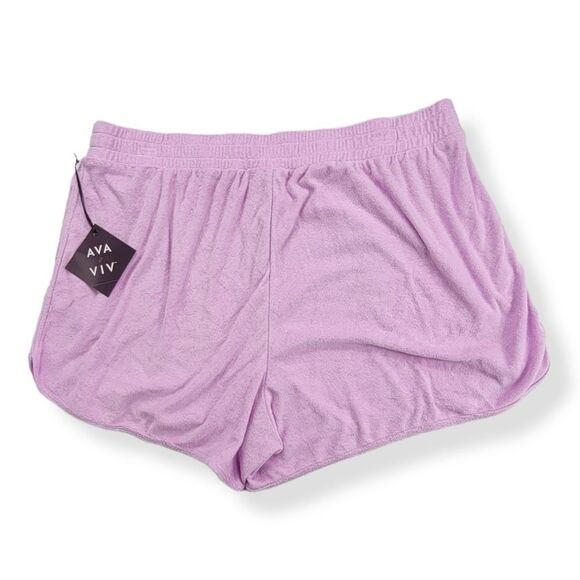 Ava & Viv Lavender Terry Cloth Shorts 3X - Picture 2 of 2